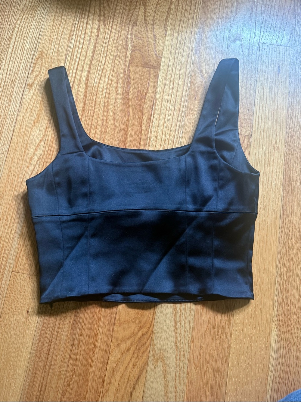 Wilfred Black Square-Neck Crop Top